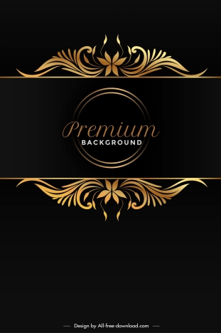 Premium background elegant symmetric black golden decor vectors stock in  format for free download 