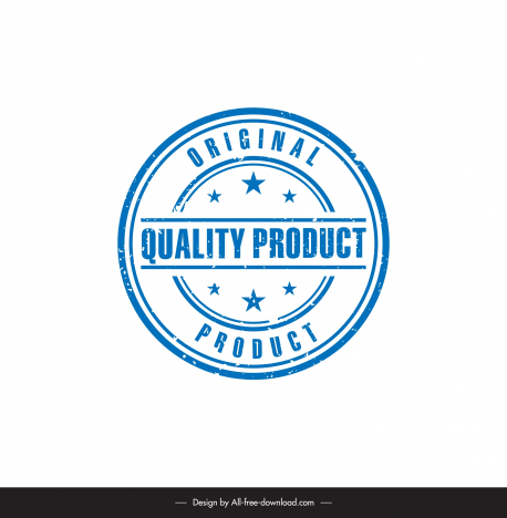 product quality stamp template symmetric classical design