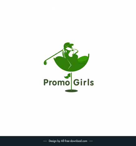 promo girls logotype dynamic silhouette design