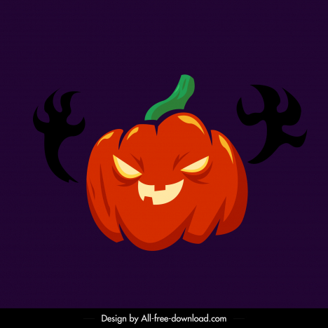 Pumpkin lantern icon frightening horror face sketch vectors stock in ...