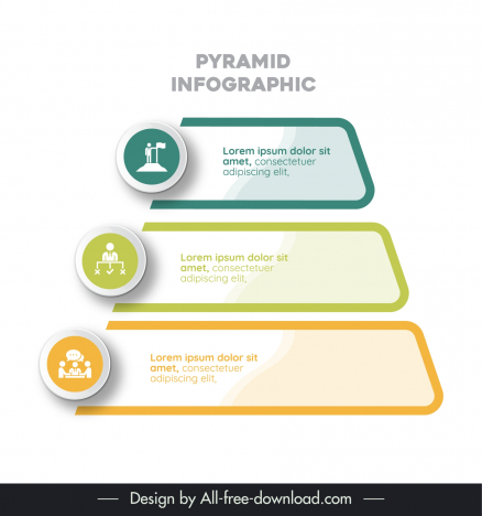 pyramid infographic template elegant flat geometry