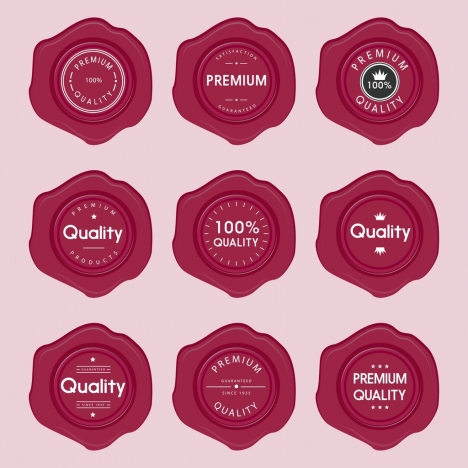 quality promotion seals collection red circles design