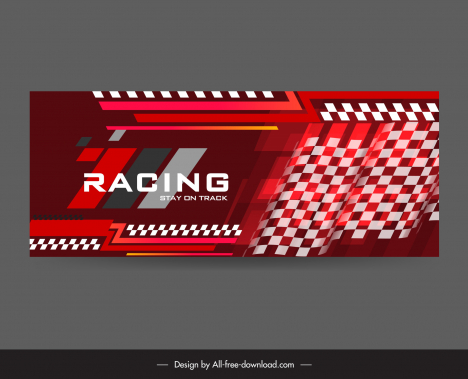 racing banner template blurred checkered flag geometry