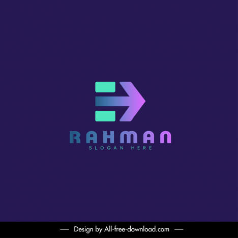 rahman logotype elegant flat colors effect arrow texts decor