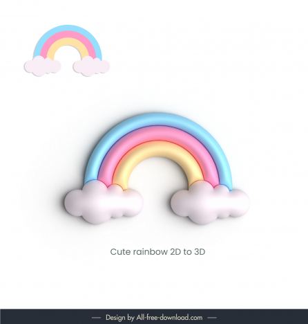 rainbow design elements elegant 3d