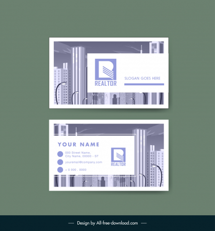 real estate business card template flat landscape architecture