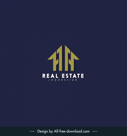 real estate logo template symmetric flat stylized house text design