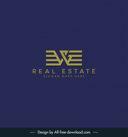real estate logotype symmetric text stylization design