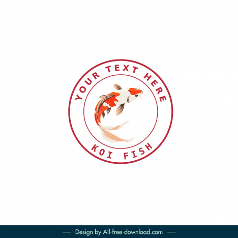 realistic koi fish logo template elegant isolation