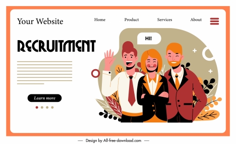recruitment web template personnel sketch cartoon characters