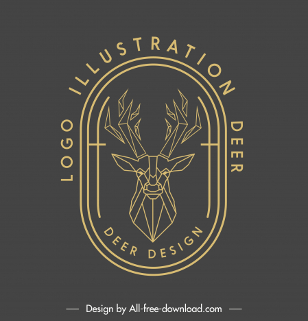 reindeer logotype lowpoly sketch