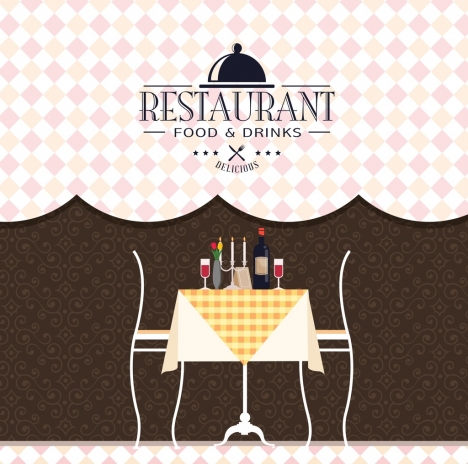 restaurant menu cover template classical decoration