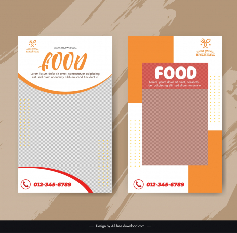 restaurant menu cover templates elegant checkered geometry