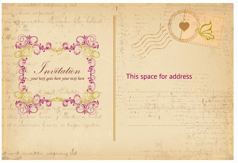 Retro invitation letter vectors stock in format for free download 24.90MB