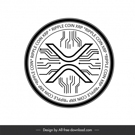 ripple coins icon sign back white symmetric shape outline