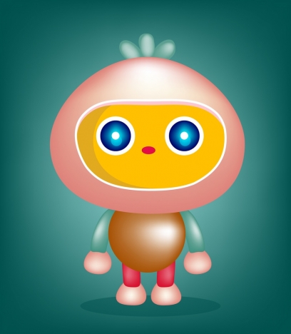 robot background cute cartoon character