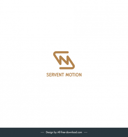 s and m stylized text logo template symmetric lines decor