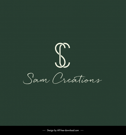 sam creations logotype flat calligraphy stylized texts sketch