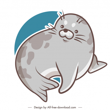 Seal creature icon cute flat handdrawn sketch vectors stock in format for  free download 