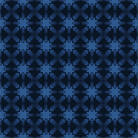 seamless pattern design dark blue symmetric style