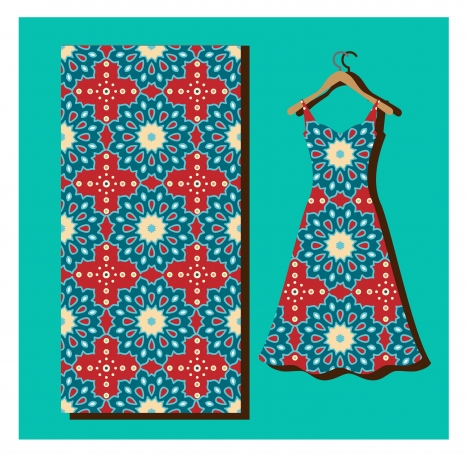 seamless pattern on silk and dress vector illustration