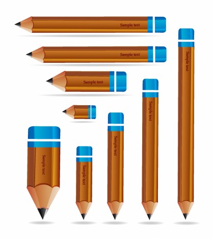 Set of wooden pencils