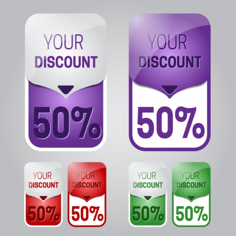 sets of different color discount labels