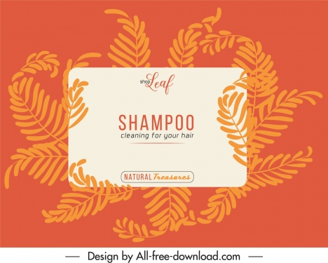 shampoo label template classic orange leaves decor
