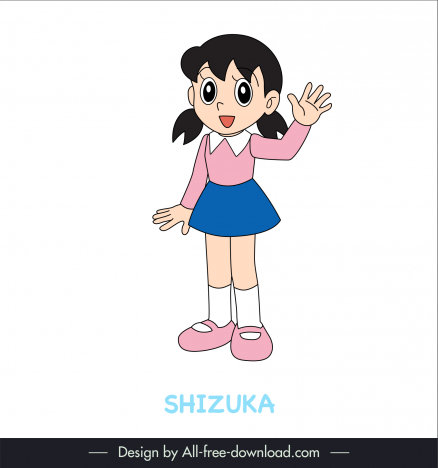 Shizuka character icon cute handdrawn cartoon sketch vectors stock in  format for free download 162 bytes