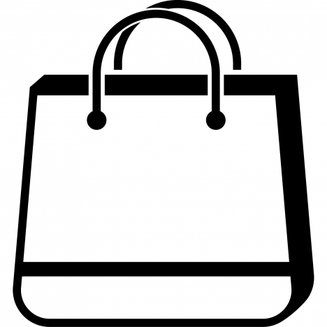 shopping bag sign icon flat contrast black white sketch