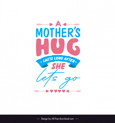 short and sweet mother day quotes poster template retro texts ribbon hearts arrow decor