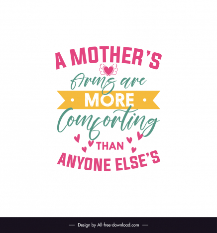 short and sweet mother day quotes quotation banner template elegant calligraphic texts ribbon hearts decor