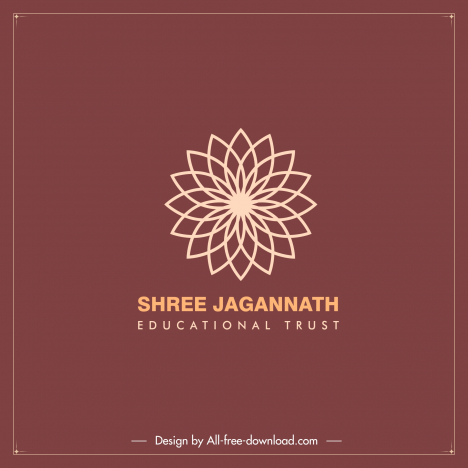 shree jagannath educational trust logo flat symmetric flora