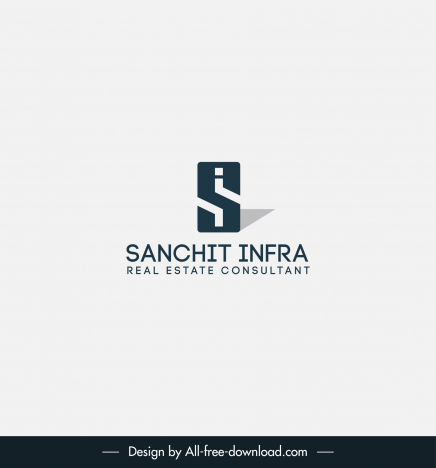 si real estate consultant logo template shadow text design