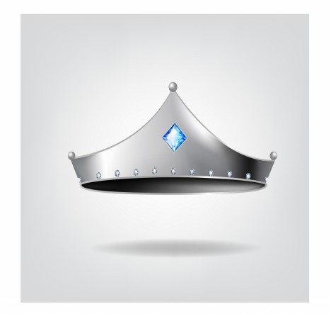 Silver tiara with blue gem