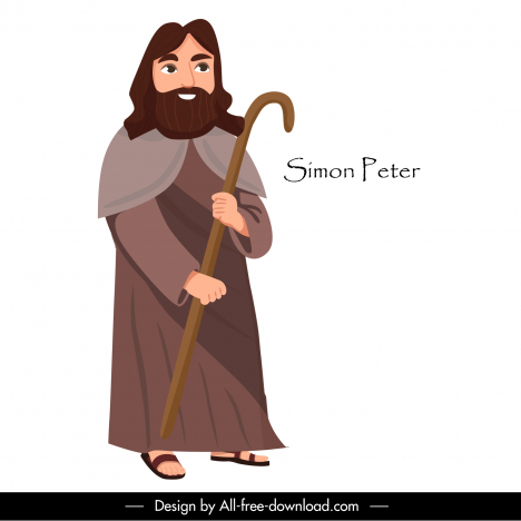 Simon peter apostle christian icon vintage cartoon character design vectors  stock in format for free download 162 bytes