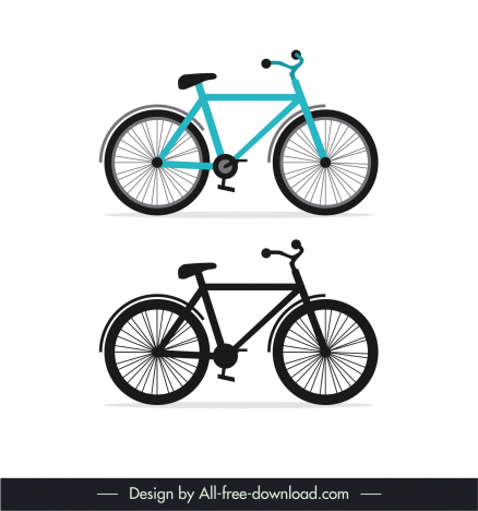 single male bicycle icons contrast flat sketch