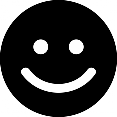smile emoticon flat contrast design black white circle face outline