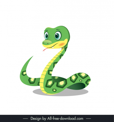 snake design elements cute cartoon design