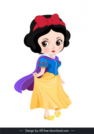 Snow white disney character icon cute cartoon design vectors stock in  format for free download 162 bytes