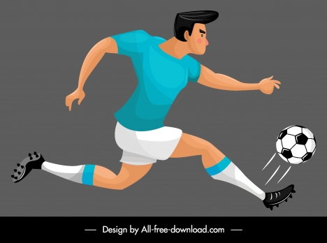 soccer player icon motion sketch cartoon character