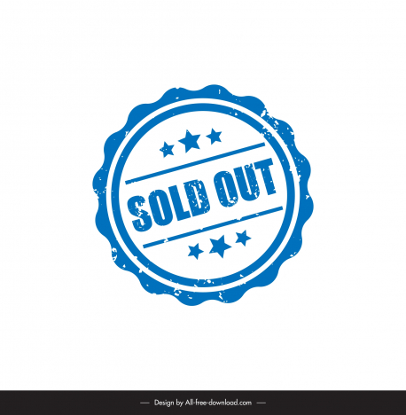 sold out stamp template symmetric retro design