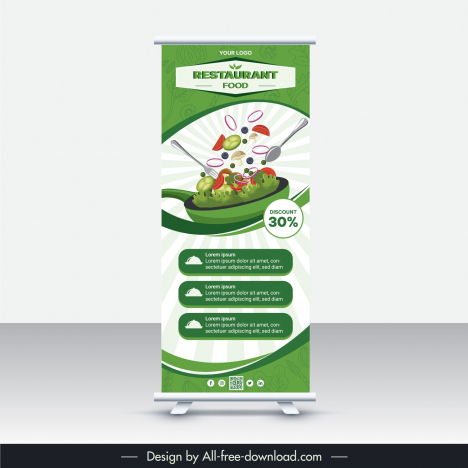 standee restaurant banner template dynamic salad cooking