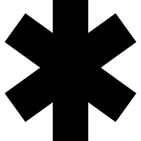 star of life sign icon flat silhouette outline