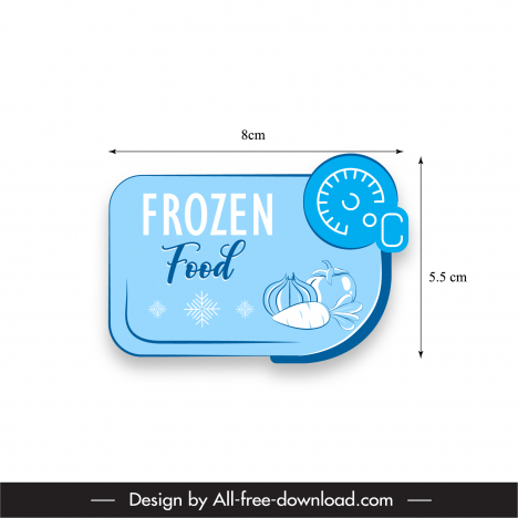 sticker frozen food template flat classical handdrawn food snowflakes sketch