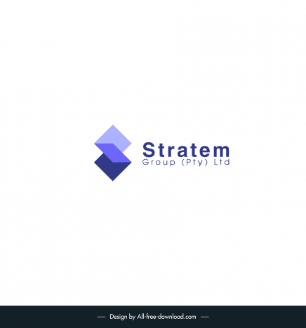 stratem group pty ltd logo template modern 3d geometric shape design