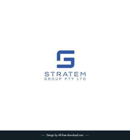 stratem group pty ltd logotype modern symmetric geometric shape sketch