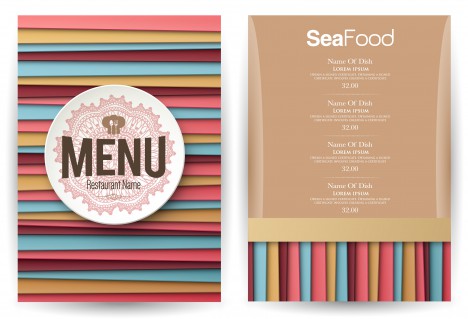 striped lines background restaurant menu