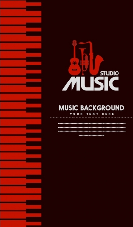 Studio music banner design dark color symbol elements vectors stock in  format for free download 