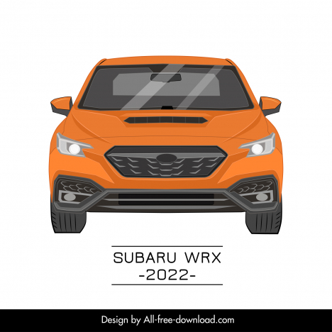 subaru wrx 2022 car advertising poster template modern symmetric front view design